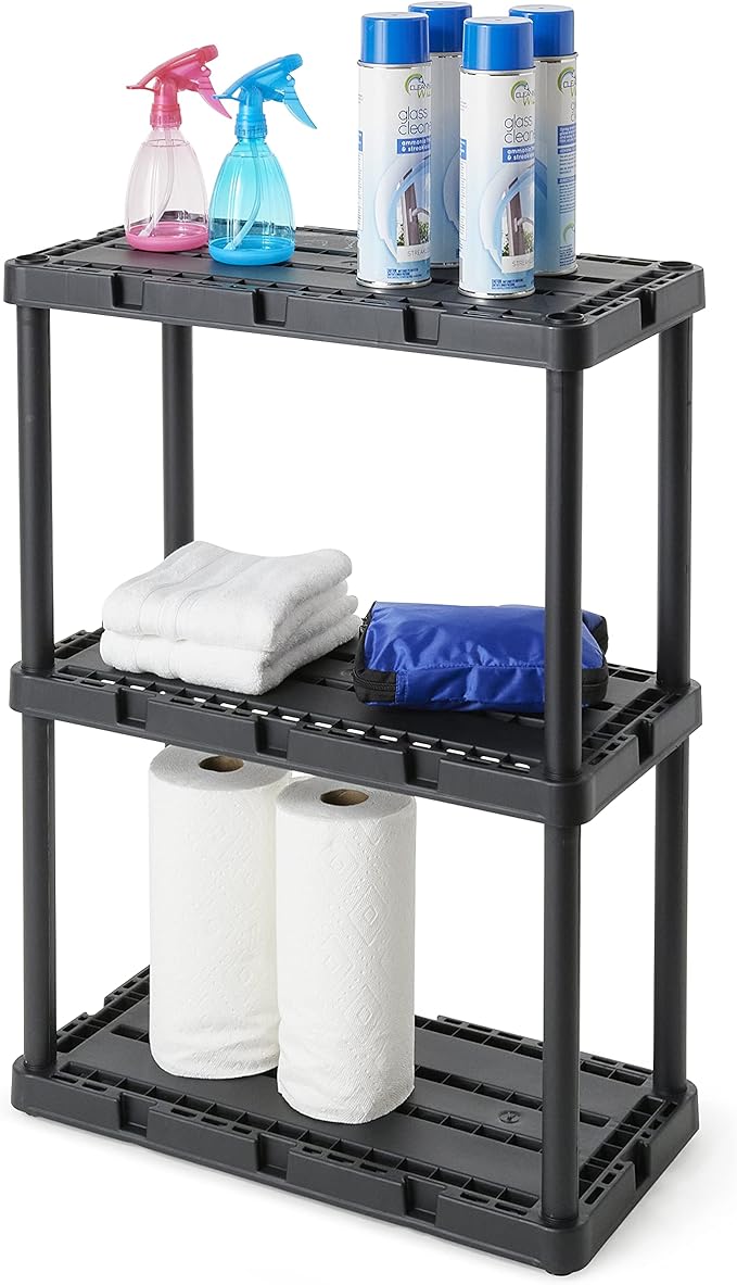 Gracious Living 3 Pack Light Duty Storage Shelves, Knect-A-Shelf 3-Shelf - Image 6