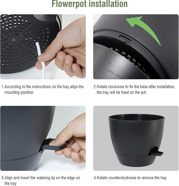 12/10/9 inch Large Self Watering Pots, Plant Pots - Image 4