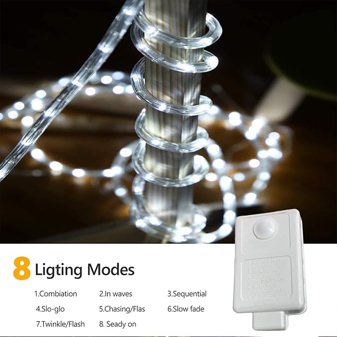 150ft LED Rope Lights Outdoor, 1080 LED Connectable and Flexible Tube Lights - Image 3