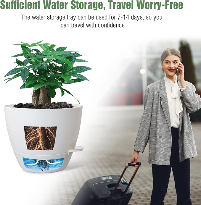 12inch Self Watering Pots, Plastic Planters - Image 5