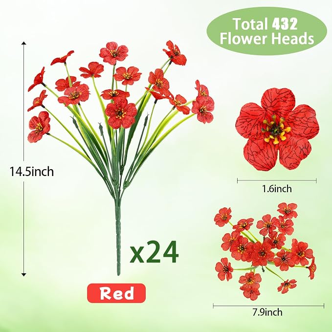 MACTING 24 Bundles Artificial Flowers - Image 5