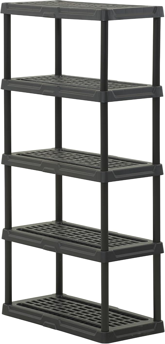CX 5-Tier Heavy Duty Plastic Storage Shelves that Support up to 150lbs/shelf by Unknown