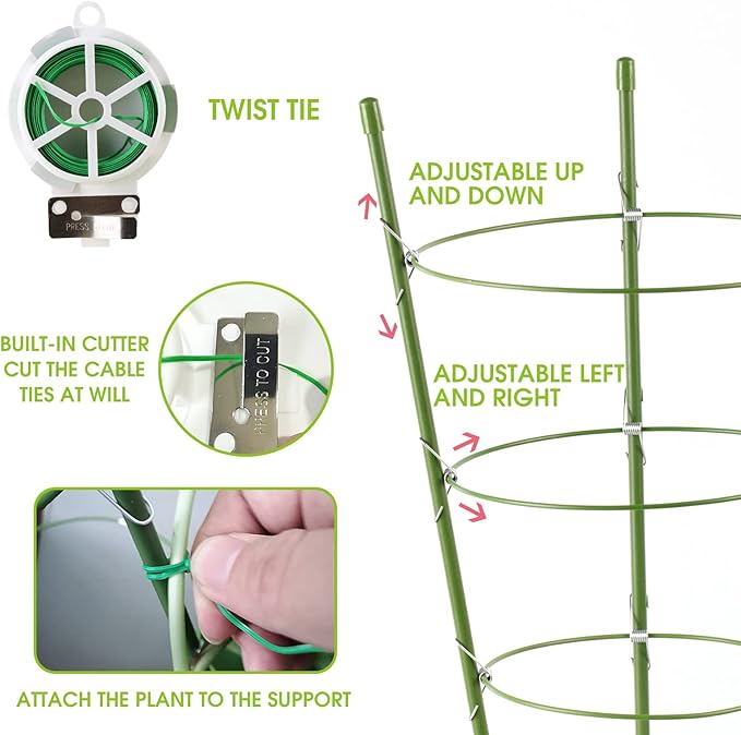 Kgozwon 4 Pack Tomato Cage Plant Support Cages - Image 3