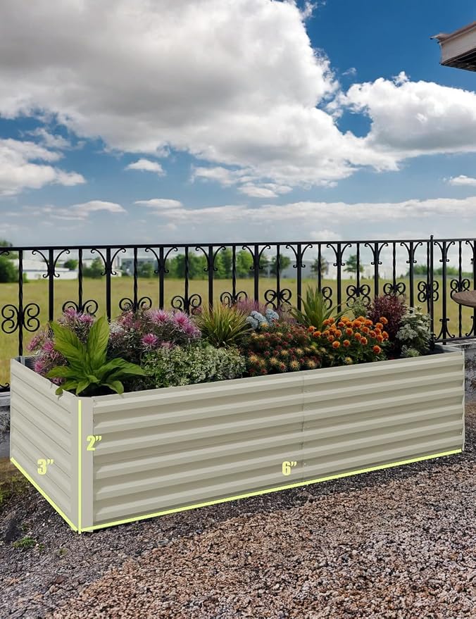 Garvee 6x3x2ft Galvanized Raised Garden Bed Outdoor, Rust-Resistant Raised - Image 3