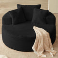 Oversized Round Chair Lounge Chaise Indoor, Upholstered Corduroy Deep Seat by Lakifun