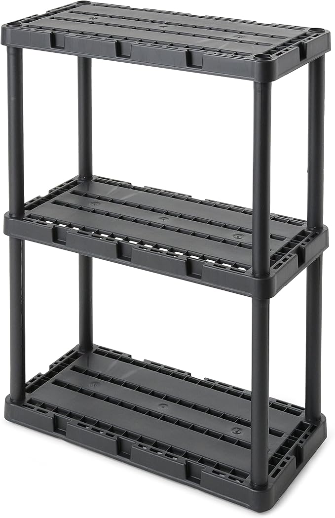 Gracious Living 4 Pack Light Duty Storage Shelves, Knect-A-Shelf 3-Shelf by GraciousLiving