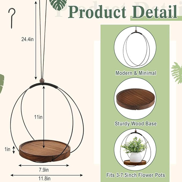 1 Pack Hanging Planters for Indoor Black Plant Hanger - Image 2