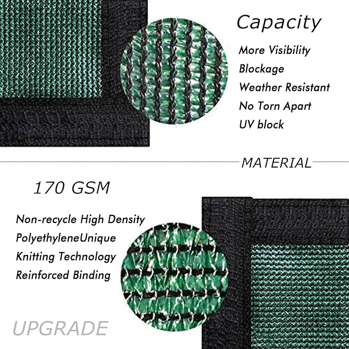 UPGRADE Privacy Fence Screen 4'x36' Dark Green Outdoor 90% Visibility Blockage - Image 2