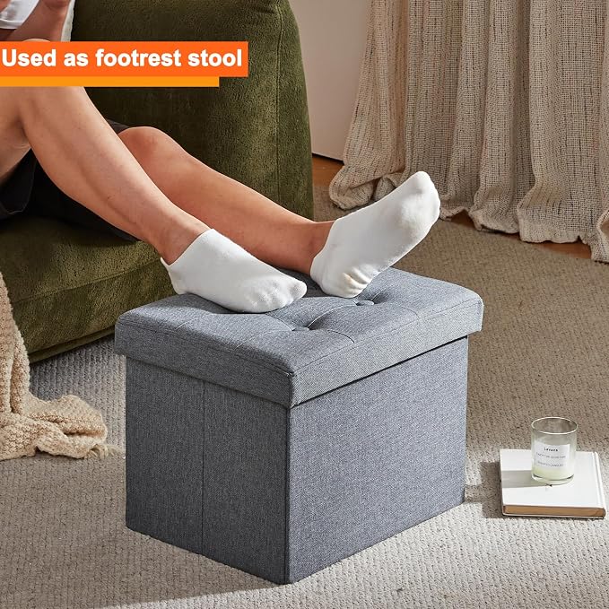 ALASDO Storage Ottoman Footrest Stool Small Ottoman - Image 5