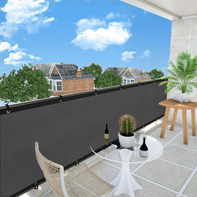 UPGRADE Privacy Fence Screen 4'x20' Dark Grey Outdoor 90% Visibility Blockage - Image 7