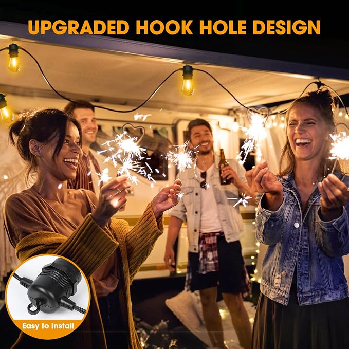100FT LED Outdoor String Lights, Commercial Grade Patio Lights - Image 4