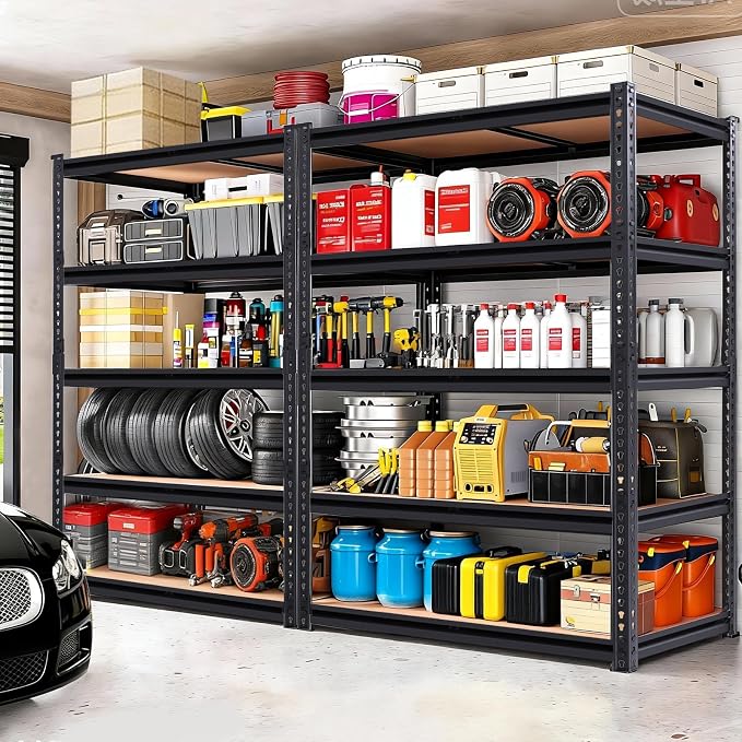 Heavy Duty Garage Shelving, 5-Tier Metal Storage Shelves, 2400LBS Shelving Unit - Image 8