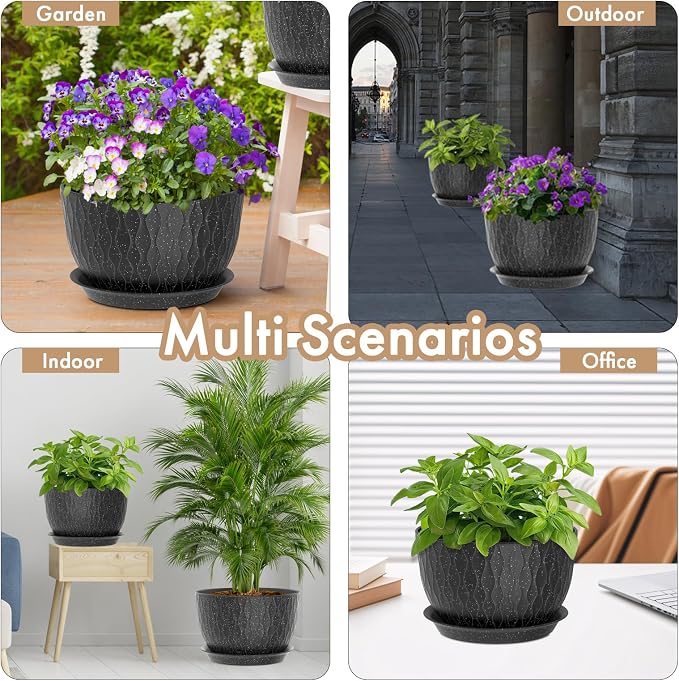 12 Inch Wide Water Ripples Flower Pots - Image 6