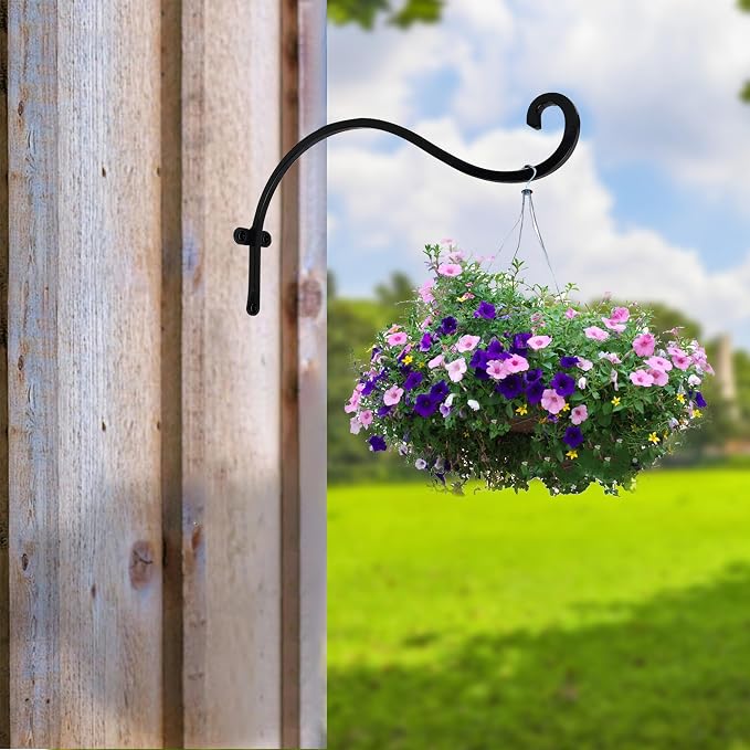 Hourleey 2 Pack Plant Hanger Outdoor, 12 Inch Heavy-Duty Hanging Plant Hook - Image 3