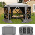 11.5x11.5FT 6-Sided Pop Up Gazebo Tent，One-Push Setup Canopy Tent by GarveeLife