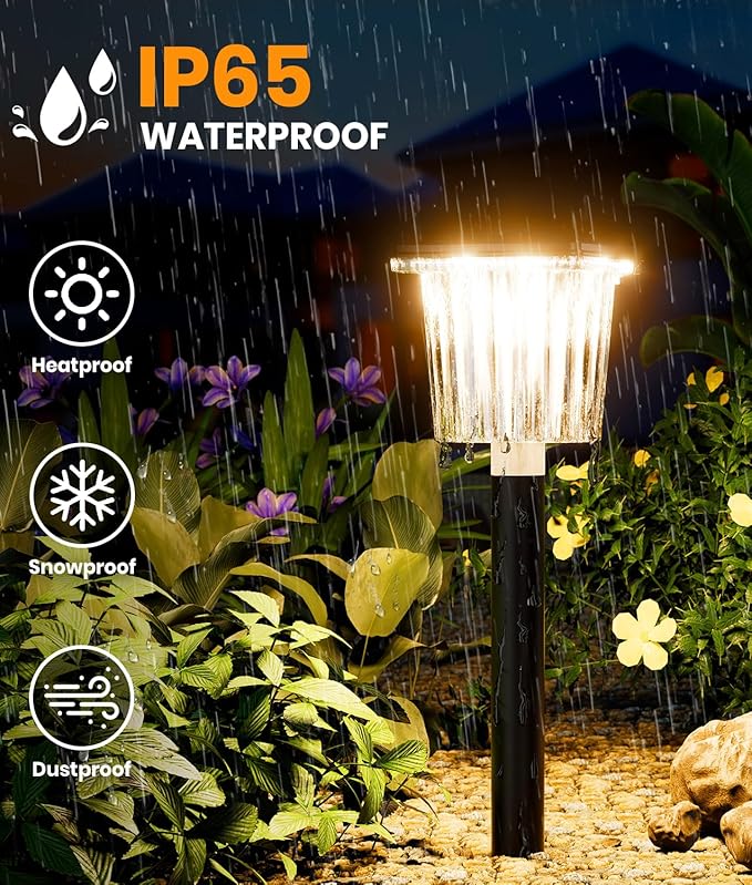 12-Pack Super Bright Solar Pathway Lights Outdoor Powered, Adjustable Warm&Cool - Image 4