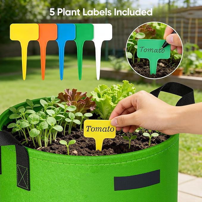 10 Gallon Potato Grow Bags: Set of 5 Colorful Gardening Supplies Fabric Pots - Image 7