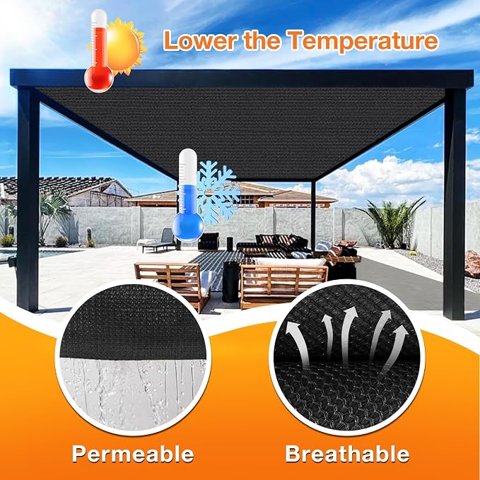 Artpuch Outdoor Pergola Shade Cover 20x21 FT Sun Shade Cloth - Image 4