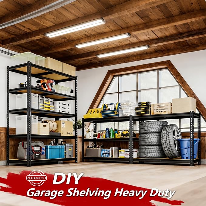 72" H Storage Shelves, Storage Shelves Heavy Duty, 2400LBS Metal Shelving Units - Image 4