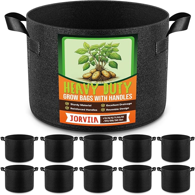 10 Pack 15 Gallon Grow Bags, Thickened Nonwoven Fabric Planter Pots by Unknown