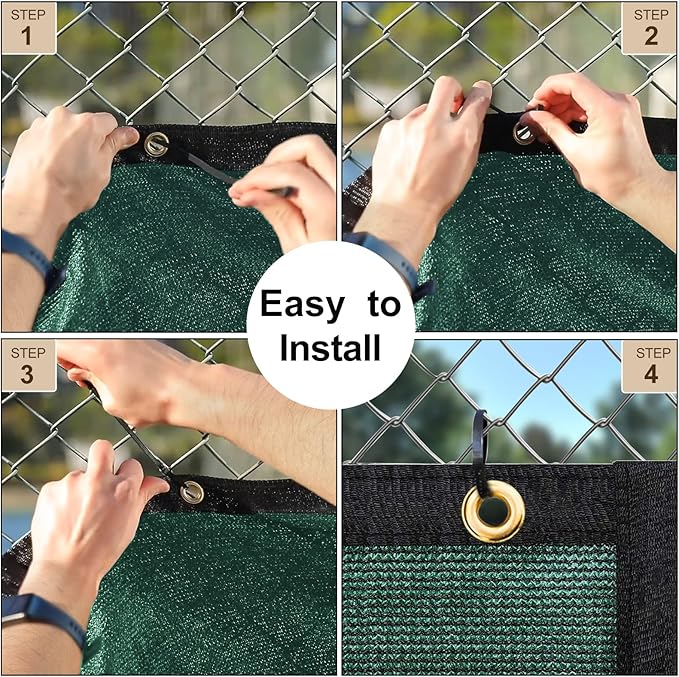 UPGRADE Privacy Fence Screen 4'x30' Dark Green Outdoor 90% Visibility Blockage - Image 4