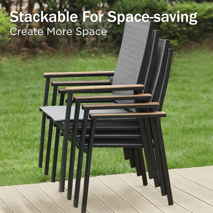 PHI VILLA 7 PCS Patio Dining Set, Outdoor Furniture - Image 2