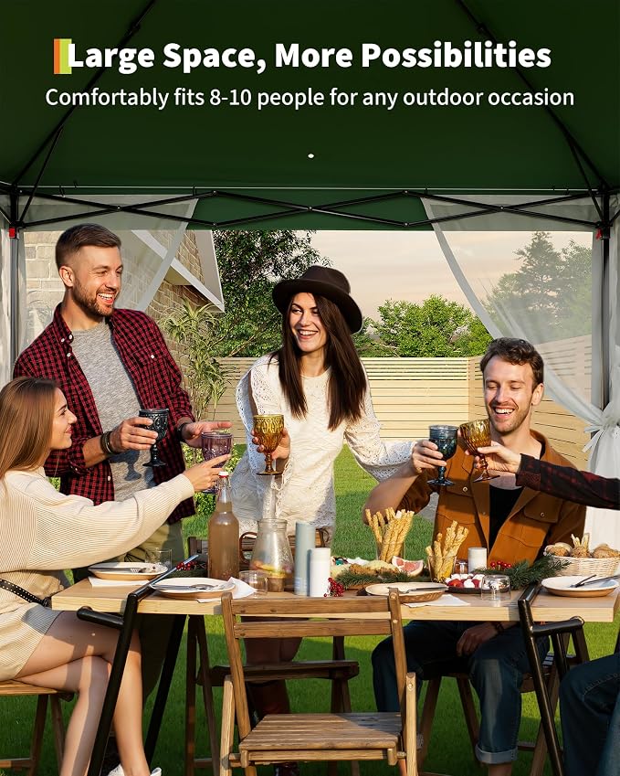 11'x11 Pop-Up Gazebo, Instant Outdoor Canopy Tent - Image 5