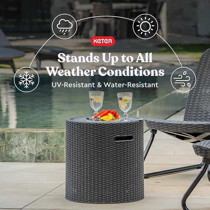 Keter Cool Side Table Cooler 3 in 1 Outdoor Patio Table and Ice Chest Storage - Image 6