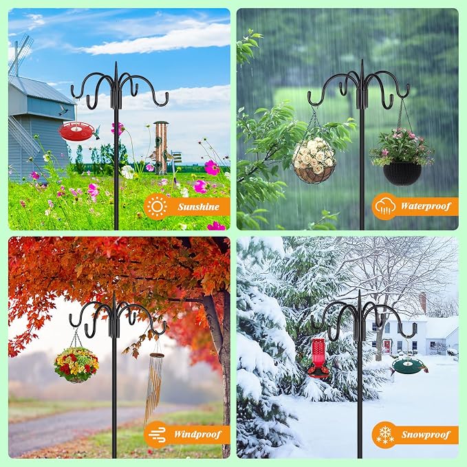 FEED GARDEN [Upgrade Version 92 Inch Four Shepherd Hooks - Image 5