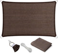 Eden's Decor Straight Flat-Edged Sun Shade Sail Rectangular 17' x 22' Brown by EdensDecorInc