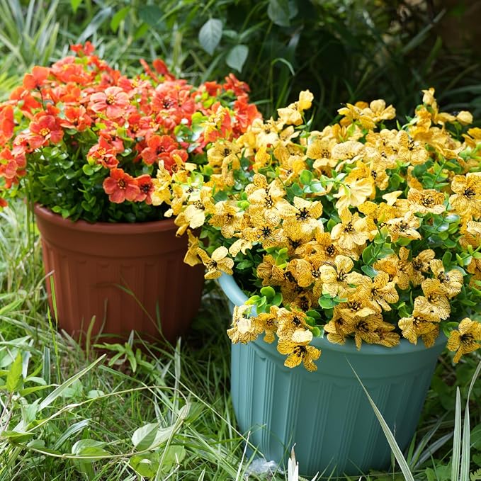 Artificial Flowers for Outdoor, UV Resistant Fake Silk Flowers, Realistic Faux - Image 4