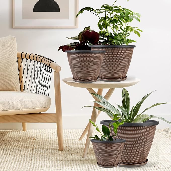 12 inch Pots for Plants, 4 Pack Large Outdoor Planter Pot - Image 7