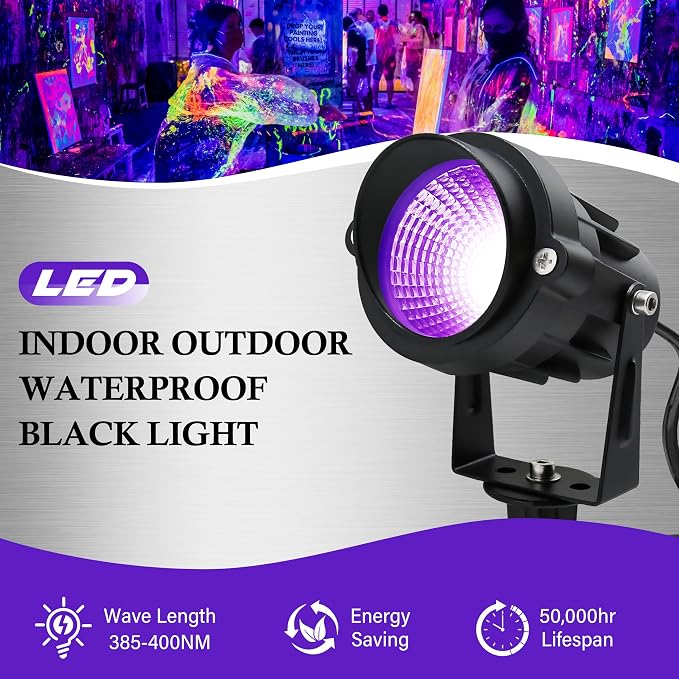 12W Black Lights for Glow Party - Image 2