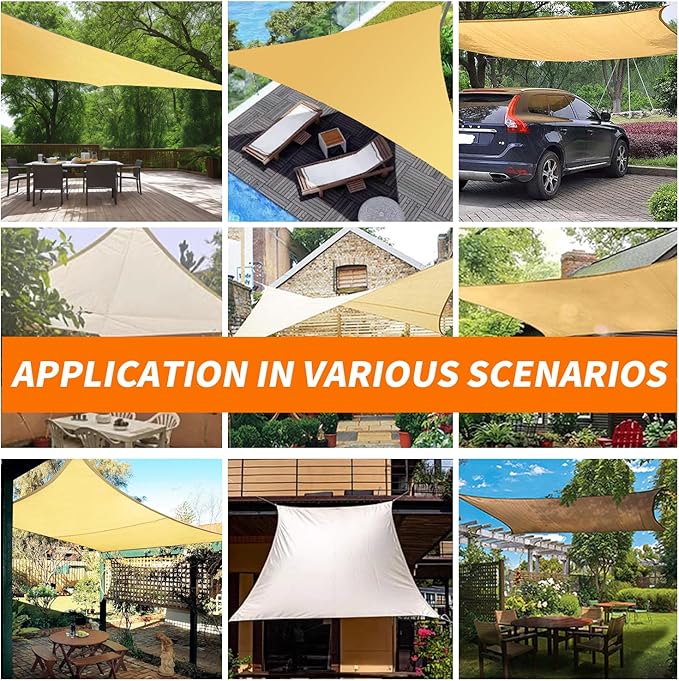 12'x16' Sun Shade Sail Curved Commercial Outdoor Shade Cover Dark Grey - Image 5