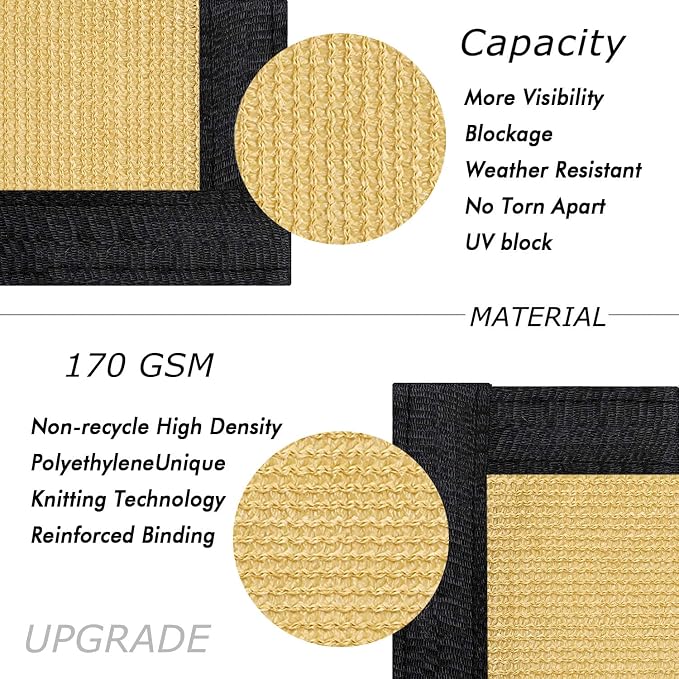 UPGRADE Privacy Fence Screen 5'x49' Sand Outdoor 90% Visibility Blockage 170 - Image 2