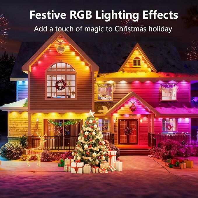 100FT Permanent Outdoor Lights, RGB LED Eaves Lights - Image 5