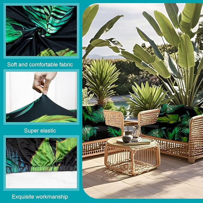 12Pcs Stretch Patio Cushion Covers, Outdoor Couch Covers Replacement, Outdoor - Image 3