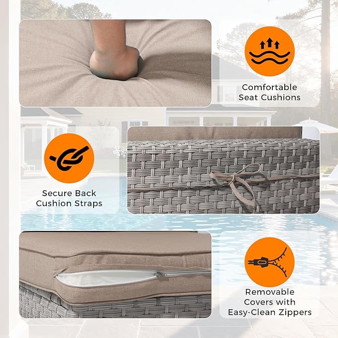12-Seat Modular Patio Furniture Set – Outdoor Wicker Sectional Sofa - Image 6