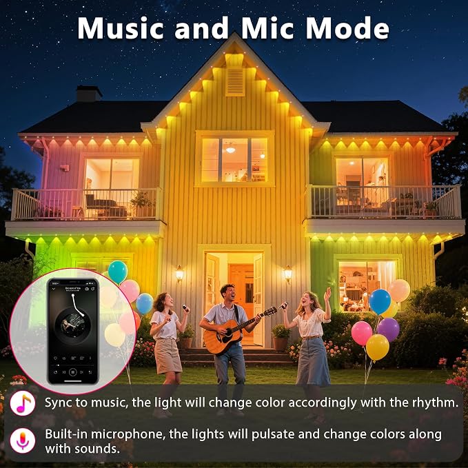 100FT Permanent Outdoor Lights for House Waterproof, Outdoor Permanent led - Image 6