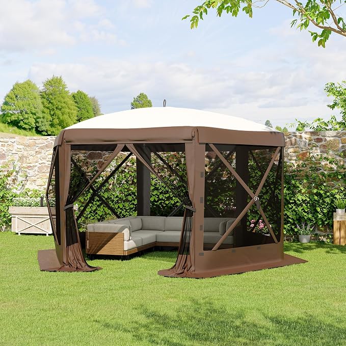 11.5x11.5FT 6-Sided Pop Up Gazebo Tent，One-Push Setup Canopy Tent - Image 7