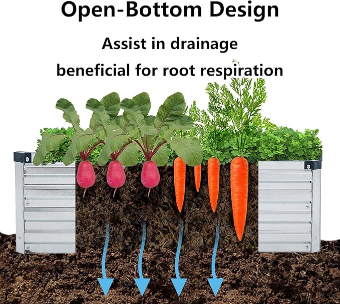 2 Pack 6x1.5x1FT Galvanized Raised Garden Bed Kit, Outdoor Metal Planter Box - Image 3