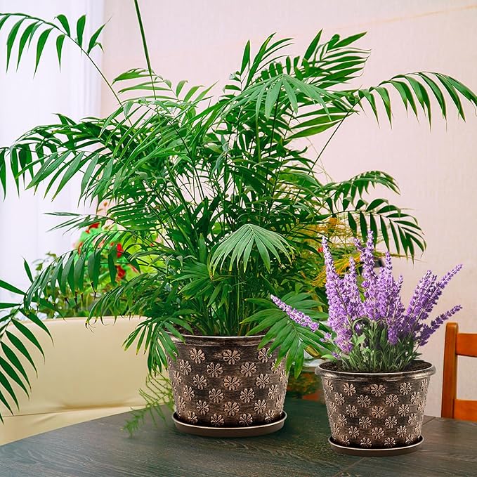 12 Inch Planter Pots for Plants, Plastic Large Flower Pots Indoor Outdoor - Image 7
