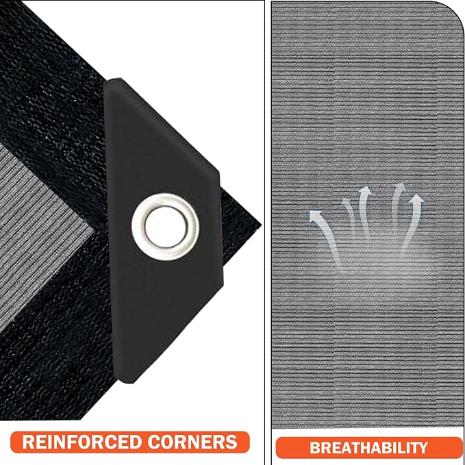 10x12 FT Sun Shade Cloth with Grommets, Pergola Shade Cover Canopy, 90% - Image 5