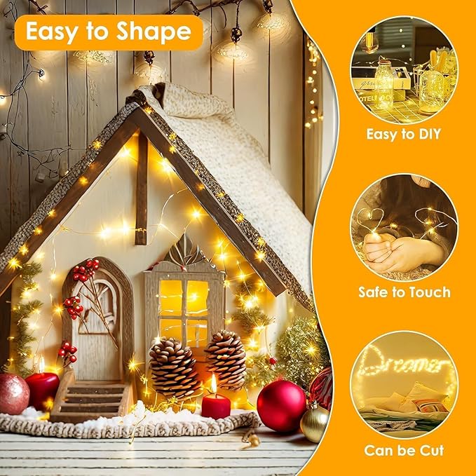 2Pack Each 33Ft 100 LED Fairy Lights Plug in - Image 7