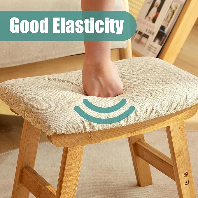 Foot Stool, Foot Stool Small, Ottoman Foot Rest, Wood Stool - Image 7