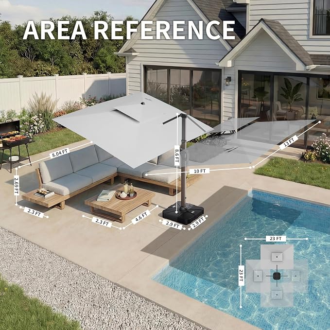 10 X 13 FT Cantilever Patio Umbrella - Image 4