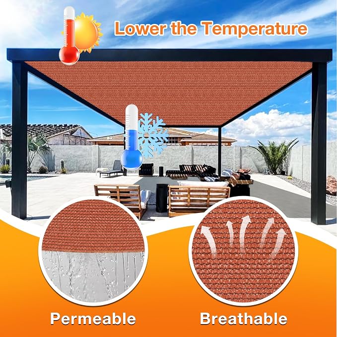 Artpuch 90% Sun Shade Cloth, 10 x 18 FT Pergola Shade Cover Canopy - Image 4