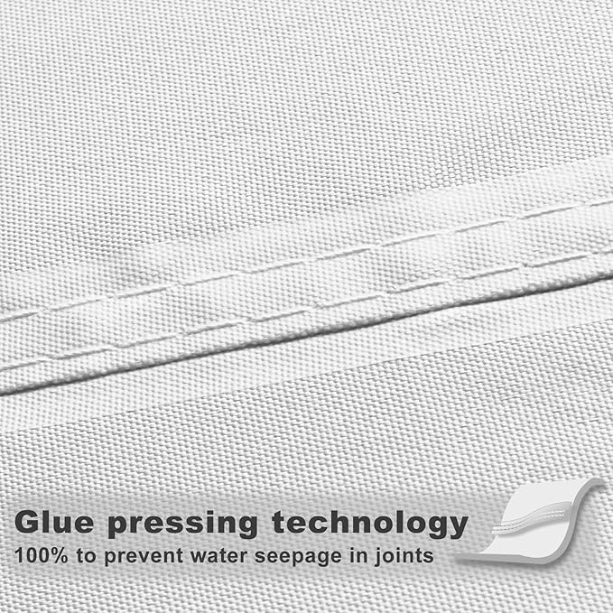 SUNNY GUARD Waterproof Sun Shade Sail 8'x8'x8' White Triangle UV Block Sunshade - Image 3