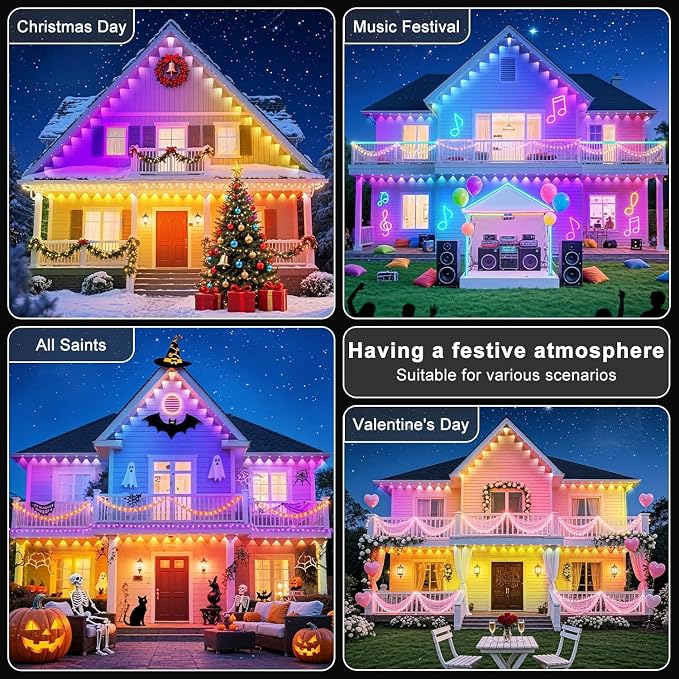 100FT Permanent Outdoor Lights for House Waterproof, IP67 LED Eave Lights - Image 7