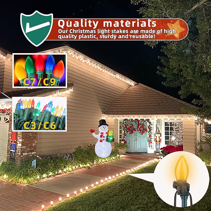 100 Pack Christmas Light Stakes 8.5"-10" - Image 5